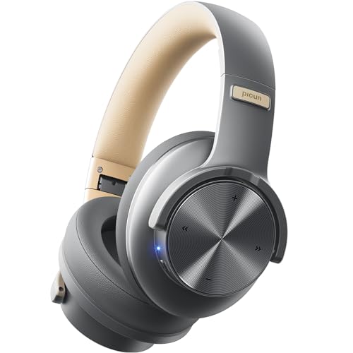 Picun B8 Wireless Bluetooth Headphones, 120H Playtime, 3EQ Modes, Gray